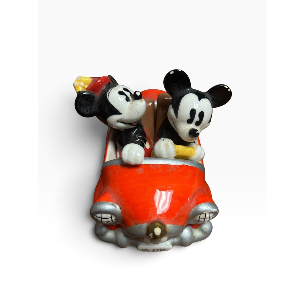 Vintage Disney Mickey & Minnie Mouse Convertible Ceramic Salt & Pepper Shakers